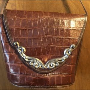 Brighton crocodile print leather cross body purse